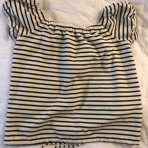 Madewell Cropped Off the Shoulder Striped Top
